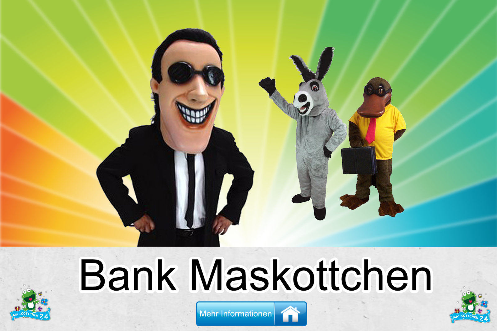 Bank Maskottchen Kostüme Lauffiguren kaufen günstig Firma